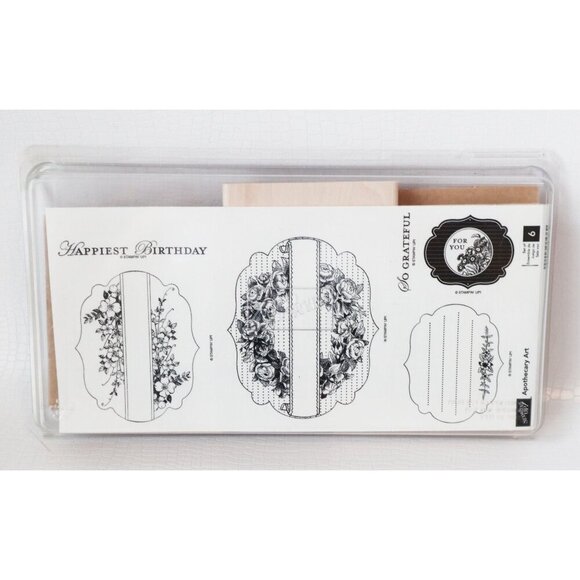 6 Vintage Rubber Stamps Apothecary Art Stampin Up - Picture 1 of 2